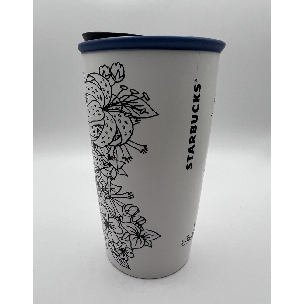 STARBUCKS - RARE! - NORTH CAROLINA - Ceramic Coffee Tea Tumbler w/ Lid - 12oz - Picture 3 of 7
